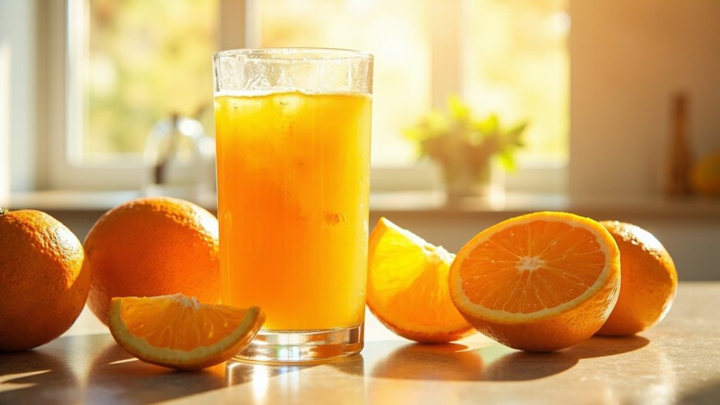 jus d’orange frais : bénéfices réels et limites expliqués
